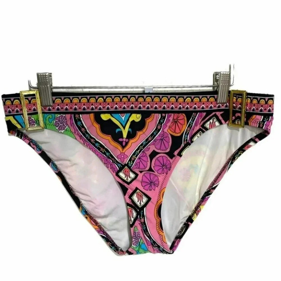 Trina Turks 10 multicolor‎ bikini bottoms colorful Glam Designer Artsy - Picture 1 of 7